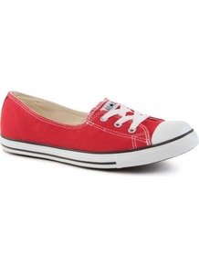 Dance Lace Low Top Trainers - predominant colour: true red; occasions: casual, holiday; material: fabric; heel height: flat; toe: round toe; style: trainers; finish: plain; pattern: plain