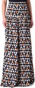 Laila Maxi Skirt - fit: loose/voluminous; waist detail: wide waistband/cummerbund; waist: high rise; occasions: casual, occasion, holiday; length: floor length; style: maxi skirt; fibres: silk - 100%; hip detail: soft pleats at hip/draping at hip/flared at hip; predominant colour: multicoloured; texture group: silky - light; trends: statement prints, modern geometrics; pattern type: fabric; pattern size: small & busy; pattern: patterned/print