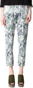 Abstract Silk Jogging Bottoms - waist detail: elasticated waist; pocket detail: pockets at the sides; waist: mid/regular rise; occasions: casual, holiday; length: ankle length; fibres: silk - 100%; hip detail: draped at hip/ruched; jeans & bottoms detail: turn ups; predominant colour: multicoloured; texture group: silky - light; fit: straight leg; pattern type: fabric; pattern size: big & busy; pattern: patterned/print; style: standard