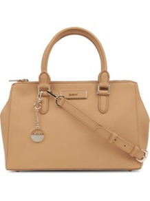 Saffiano Leather Tote - predominant colour: camel; occasions: casual, evening, work; type of pattern: standard; style: tote; length: handle; size: standard; material: leather; pattern: plain; finish: plain