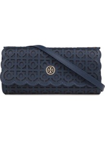 Kelsey Clutch - predominant colour: navy; occasions: evening, occasion; style: clutch; length: hand carry; size: small; material: leather; pattern: plain; finish: plain