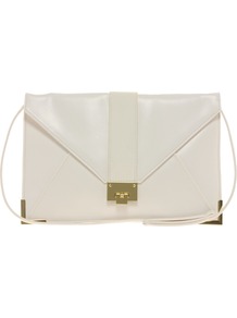 Clutch Bag With Lizard Strap And Fitting - predominant colour: ivory; occasions: evening, occasion; type of pattern: small; style: clutch; length: hand carry; size: standard; material: faux leather; pattern: plain; finish: plain