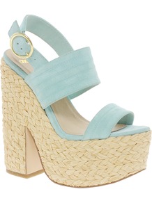 Heard Platforms - predominant colour: pistachio; secondary colour: nude; occasions: casual, evening, occasion, holiday; material: suede; ankle detail: ankle strap; heel: platform; toe: open toe/peeptoe; style: strappy; finish: plain; pattern: plain; heel height: very high