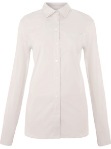 Women's Women`S Perfect Stretch Shirt, Pink - neckline: shirt collar/peter pan/zip with opening; pattern: plain; style: shirt; predominant colour: blush; occasions: casual, work; length: standard; fibres: cotton - stretch; fit: tailored/fitted; sleeve length: long sleeve; sleeve style: standard; texture group: cotton feel fabrics; pattern type: fabric