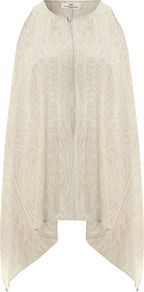 Women's Day Glorified Top, Grey - sleeve style: sleeveless; length: below the bottom; predominant colour: light grey; occasions: evening, holiday; style: top; fibres: silk - 100%; fit: loose; neckline: crew; hip detail: dip hem; sleeve length: sleeveless; texture group: silky - light; pattern type: fabric; pattern size: small & busy; pattern: patterned/print