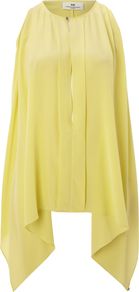 Day Glorified Solid Top, Yellow - pattern: plain; sleeve style: sleeveless; predominant colour: primrose yellow; occasions: evening, holiday; length: standard; style: top; fibres: silk - 100%; fit: loose; neckline: crew; sleeve length: sleeveless; texture group: silky - light; pattern type: fabric; pattern size: standard