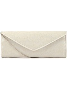 Cream Floral Lace Clutch - predominant colour: ivory; occasions: evening, occasion, holiday; type of pattern: standard; style: clutch; length: hand carry; size: standard; material: lace; pattern: plain; finish: plain