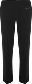 Black Zip Pocket Capri - length: standard; pattern: plain; style: capri; waist: mid/regular rise; predominant colour: black; occasions: evening, work; fibres: polyester/polyamide - stretch; fit: slim leg; pattern type: fabric; texture group: other - light to midweight