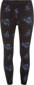 Blue Floral Eden Capri - style: capri; pocket detail: traditional 5 pocket; waist: mid/regular rise; secondary colour: indigo; predominant colour: black; occasions: casual; length: ankle length; fibres: cotton - stretch; texture group: lycra/elastane mixes; fit: skinny/tight leg; pattern type: fabric; pattern size: big & light; pattern: florals