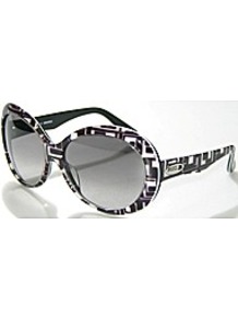 Oversized Sunglasses - predominant colour: black; occasions: casual, holiday; style: round; size: large; material: plastic/rubber; finish: plain; pattern: patterned/print