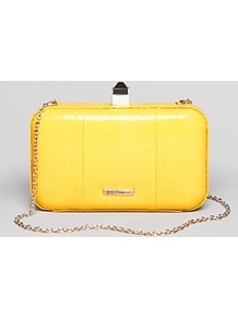 Clutch Watersnake Vincent Minaudiere - predominant colour: yellow; occasions: evening, occasion; type of pattern: light; style: clutch; length: hand carry; size: small; material: leather; pattern: animal print; finish: patent