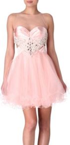 Rosie Tulle Prom Dress - length: mid thigh; pattern: plain; sleeve style: sleeveless; style: prom dress; bust detail: added detail/embellishment at bust; neckline: sweetheart; back detail: low cut/open back; predominant colour: blush; occasions: evening, occasion; fit: fitted at waist & bust; fibres: polyester/polyamide - 100%; sleeve length: sleeveless; texture group: sheer fabrics/chiffon/organza etc.; pattern type: fabric; pattern size: standard; embellishment: embroidered