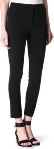 Stretch Crepe Trousers - pattern: plain; pocket detail: small back pockets, pockets at the sides; waist: mid/regular rise; predominant colour: black; occasions: evening, work; length: ankle length; fibres: nylon - mix; hip detail: fitted at hip (bottoms); waist detail: narrow waistband; texture group: crepes; fit: skinny/tight leg; pattern type: fabric; pattern size: standard; style: standard