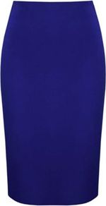 Pencil Skirt - pattern: plain; style: pencil; fit: body skimming; hip detail: fitted at hip; waist: mid/regular rise; predominant colour: royal blue; occasions: casual, evening, work; length: just above the knee; fibres: nylon - mix; pattern type: fabric; pattern size: standard; texture group: other - light to midweight