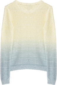 Kie Dip Dye Sequin Crew Jumper - neckline: round neck; length: below the bottom; style: standard; occasions: casual; fibres: wool - mix; fit: slim fit; predominant colour: multicoloured; sleeve length: long sleeve; sleeve style: standard; texture group: knits/crochet; pattern type: knitted - big stitch; pattern size: standard; pattern: patterned/print; embellishment: sequins
