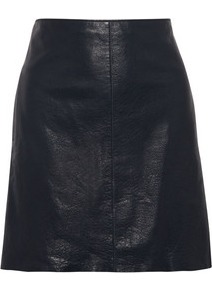 Leather Mini Skirt - length: mini; pattern: plain; fit: loose/voluminous; waist: mid/regular rise; predominant colour: black; occasions: casual, evening; style: mini skirt; fibres: polyester/polyamide - 100%; texture group: leather; pattern type: fabric; pattern size: standard