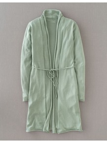 Effortless Cardigan - pattern: plain; neckline: collarless open; predominant colour: pistachio; occasions: casual; style: standard; fibres: cotton - mix; fit: standard fit; length: mid thigh; waist detail: belted waist/tie at waist/drawstring; sleeve length: long sleeve; sleeve style: standard; texture group: knits/crochet; pattern type: knitted - fine stitch; pattern size: standard