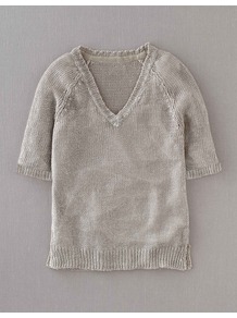 Gauzy Linen Jumper - neckline: v-neck; pattern: plain; style: standard; predominant colour: silver; occasions: casual, work; length: standard; fibres: linen - 100%; fit: standard fit; sleeve length: half sleeve; sleeve style: standard; texture group: knits/crochet; trends: metallics; pattern type: knitted - other; pattern size: standard