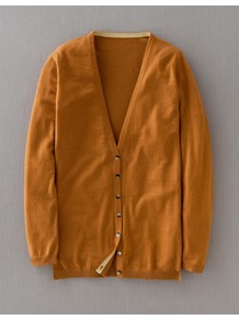 Fine Cashmere V Neck Cardigan - neckline: low v-neck; pattern: plain; predominant colour: mustard; occasions: casual; length: standard; style: standard; fit: standard fit; fibres: cashmere - 100%; sleeve length: long sleeve; sleeve style: standard; texture group: knits/crochet; pattern type: knitted - fine stitch; pattern size: standard