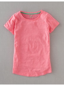 Lightweight Crewneck - neckline: round neck; pattern: plain; style: t-shirt; predominant colour: pink; occasions: casual; length: standard; fibres: cotton - 100%; fit: straight cut; sleeve length: short sleeve; sleeve style: standard; texture group: cotton feel fabrics; pattern type: fabric; pattern size: standard