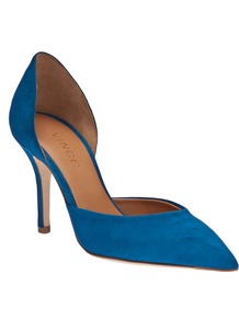 Celest Shoe - predominant colour: diva blue; occasions: evening, work, occasion; material: suede; heel height: high; heel: stiletto; toe: pointed toe; style: courts; finish: plain; pattern: plain