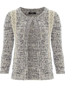 Moda Cardigan Navy - neckline: round neck; pattern: plain; predominant colour: navy; occasions: casual, evening, work; length: standard; style: standard; fibres: cotton - 100%; fit: standard fit; sleeve length: 3/4 length; sleeve style: standard; texture group: knits/crochet; pattern type: knitted - other; pattern size: standard
