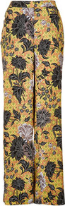 Safari Floral Trousers - length: standard; pocket detail: pockets at the sides; waist: mid/regular rise; predominant colour: black; occasions: casual, evening, occasion; fibres: polyester/polyamide - 100%; waist detail: narrow waistband; trends: high impact florals, statement prints; fit: wide leg; pattern type: fabric; pattern size: big & busy; pattern: florals; texture group: other - light to midweight; style: standard