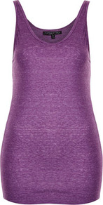 Tall Basic Vest - pattern: plain; sleeve style: sleeveless; waist detail: fitted waist; length: below the bottom; style: vest top; back detail: low cut/open back; predominant colour: purple; occasions: casual, holiday; neckline: scoop; fibres: polyester/polyamide - mix; fit: body skimming; sleeve length: sleeveless; texture group: jersey - clingy; pattern type: fabric