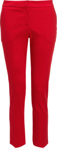 Christine Tapered Trousers - pattern: plain; waist: mid/regular rise; predominant colour: true red; occasions: casual, work; length: ankle length; fibres: cotton - stretch; fit: tapered; pattern type: fabric; pattern size: standard; texture group: other - light to midweight; style: standard