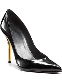 Pointed Toe Pumps Naughty High Heel - predominant colour: black; occasions: evening, occasion; material: leather; heel: stiletto; toe: pointed toe; style: courts; finish: patent; pattern: plain; heel height: very high