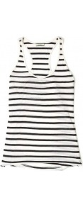 Ellye Stripe Tank - neckline: round neck; pattern: horizontal stripes; sleeve style: sleeveless; style: vest top; predominant colour: black; occasions: casual; length: standard; fibres: viscose/rayon - 100%; fit: body skimming; sleeve length: sleeveless; pattern type: fabric; pattern size: standard; texture group: jersey - stretchy/drapey