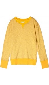 Gold Stadium Sweatshirt Current Elliott - neckline: round neck; pattern: plain; style: sweat top; predominant colour: yellow; occasions: casual; length: standard; fibres: cotton - mix; fit: straight cut; sleeve length: long sleeve; sleeve style: standard; trends: sporty redux; pattern type: fabric; pattern size: standard; texture group: jersey - stretchy/drapey