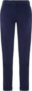 Chino Trouser Navy - length: standard; pattern: plain; waist: mid/regular rise; predominant colour: navy; occasions: casual; style: chino; fibres: cotton - 100%; jeans & bottoms detail: turn ups; texture group: cotton feel fabrics; fit: slim leg; pattern type: fabric; pattern size: standard