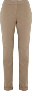 Chino Trouser Sand Sandstone - length: standard; pattern: plain; waist: mid/regular rise; predominant colour: champagne; occasions: casual; style: chino; fibres: cotton - 100%; jeans & bottoms detail: turn ups; texture group: cotton feel fabrics; fit: slim leg; pattern type: fabric; pattern size: standard