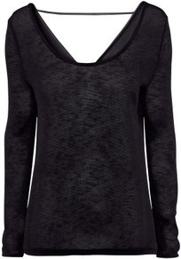 Jumper - neckline: round neck; pattern: plain; back detail: cowl/draping/scoop at back; length: below the bottom; style: standard; predominant colour: black; occasions: casual, evening; fibres: polyester/polyamide - stretch; fit: standard fit; sleeve length: long sleeve; sleeve style: standard; texture group: knits/crochet; pattern type: knitted - fine stitch