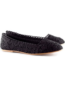 Ballet Pumps - predominant colour: black; occasions: casual, holiday; material: fabric; heel height: flat; toe: round toe; style: ballerinas / pumps; finish: plain; pattern: plain