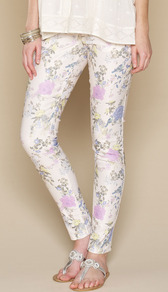 Millicent Floral Print Jeans - style: skinny leg; length: standard; pocket detail: traditional 5 pocket; waist: mid/regular rise; occasions: casual, holiday; fibres: polyester/polyamide - mix; predominant colour: multicoloured; texture group: denim; pattern type: fabric; pattern size: big & busy; pattern: florals