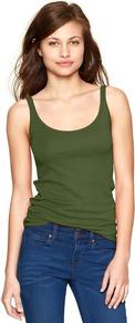 Essential Cami - pattern: plain; sleeve style: sleeveless; style: camisole; predominant colour: dark green; occasions: casual; length: standard; neckline: scoop; fibres: cotton - stretch; fit: body skimming; sleeve length: sleeveless; texture group: jersey - clingy