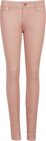 Esstie Skinny Jeans, Pastel Pink - style: skinny leg; length: standard; pattern: plain; pocket detail: traditional 5 pocket; waist: mid/regular rise; predominant colour: blush; occasions: casual, evening, holiday; fibres: cotton - stretch; texture group: denim; pattern type: fabric; pattern size: standard
