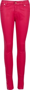 Esstie Skinny Jeans, Pink - style: skinny leg; length: standard; pattern: plain; pocket detail: traditional 5 pocket; waist: mid/regular rise; predominant colour: pink; occasions: casual, evening, holiday; fibres: cotton - stretch; texture group: denim; trends: fluorescent; pattern type: fabric; pattern size: standard
