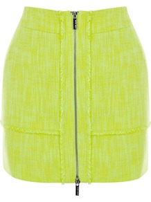 Women's Tweed Collection Mini Skirt, Lime - length: mini; pattern: plain; fit: body skimming; waist: mid/regular rise; predominant colour: lime; occasions: casual, evening; style: mini skirt; fibres: cotton - mix; trends: fluorescent; pattern type: fabric; pattern size: standard; texture group: tweed - light/midweight
