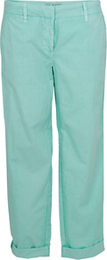 Cotton Chino Trousers - pattern: plain; waist: mid/regular rise; predominant colour: pistachio; occasions: casual; length: ankle length; style: chino; fibres: cotton - 100%; waist detail: narrow waistband; jeans & bottoms detail: turn ups; texture group: cotton feel fabrics; fit: straight leg; pattern type: fabric; pattern size: standard