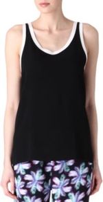 Ego Crepe Vest - neckline: v-neck; pattern: plain; sleeve style: sleeveless; style: vest top; back detail: low cut/open back; shoulder detail: contrast pattern/fabric at shoulder; predominant colour: black; occasions: casual, work, holiday; length: standard; fibres: polyester/polyamide - 100%; fit: body skimming; bust detail: contrast pattern/fabric/detail at bust; sleeve length: sleeveless; pattern type: fabric; pattern size: light/subtle; texture group: jersey - stretchy/drapey