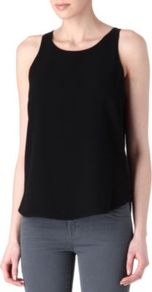Etoile Star Back Top - neckline: round neck; sleeve style: sleeveless; back detail: contrast pattern/fabric at back; predominant colour: black; occasions: casual, evening, holiday; length: standard; style: top; fibres: polyester/polyamide - 100%; fit: straight cut; sleeve length: sleeveless; pattern type: fabric; pattern size: small & light; texture group: jersey - stretchy/drapey; embellishment: embroidered