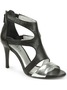Appolinaire Shoes - predominant colour: black; occasions: evening, occasion; material: leather; heel height: high; ankle detail: ankle strap; heel: stiletto; toe: open toe/peeptoe; style: strappy; finish: plain; pattern: plain