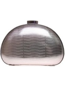 Otalia - predominant colour: silver; occasions: evening, occasion; type of pattern: light; style: clutch; length: hand carry; size: standard; material: faux leather; pattern: plain; trends: metallics; finish: metallic