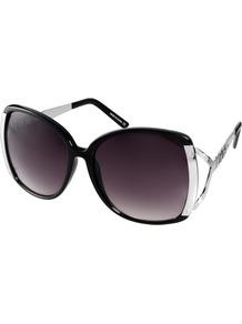 Kim Sunglasses - predominant colour: black; occasions: casual, holiday; style: square; size: large; material: plastic/rubber; pattern: plain; finish: plain
