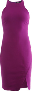 Bardot Stretch Jersey Dress - pattern: plain; sleeve style: sleeveless; style: bodycon; waist detail: fitted waist; back detail: racer back/sports back; hip detail: fitted at hip; predominant colour: purple; occasions: casual, evening, occasion; length: just above the knee; fit: body skimming; fibres: polyester/polyamide - mix; neckline: crew; sleeve length: sleeveless; texture group: jersey - clingy; trends: sporty redux; pattern type: fabric; pattern size: standard