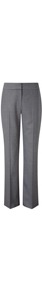 Grey Sharkskin Trousers - length: standard; pattern: plain; waist: mid/regular rise; predominant colour: mid grey; occasions: work; fibres: wool - stretch; fit: straight leg; pattern type: fabric; pattern size: standard; texture group: woven light midweight; style: standard