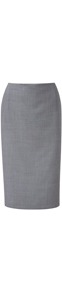 Grey Sharkskin Suit Skirt - length: below the knee; pattern: plain; style: straight; fit: tailored/fitted; waist detail: fitted waist; waist: high rise; hip detail: fitted at hip; predominant colour: mid grey; occasions: work; fibres: wool - mix; pattern type: fabric; pattern size: small & light; texture group: woven light midweight